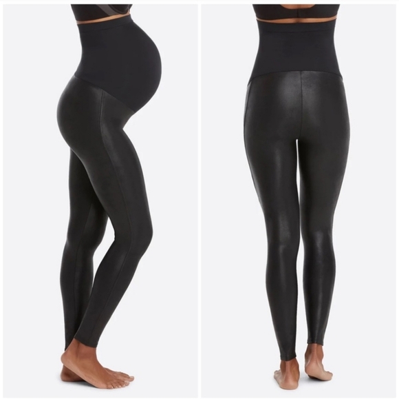 SPANX Faux Leather Leggings Mama Waistband - Picture 13 of 14
